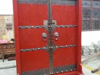 图 新中式仿古大门老榆木双开门仿古庭院木门进户门 重庆建材