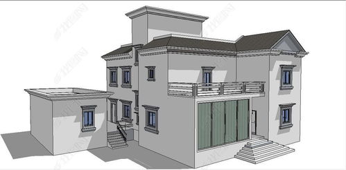 中式传统风格仿古建筑别墅su模型素材设计模型下载