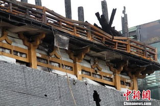 西安大明宫遗址仿古建筑模型 栖凤阁 起火被毁坏