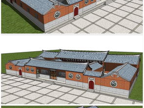 新中式古典风格仿古建筑别墅su模型素材设计 建筑模型模型大全 16711667