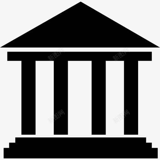 典雅的仿古建筑的形状与柱图标 页面网页 平面电商 创意素材 古色古香素材